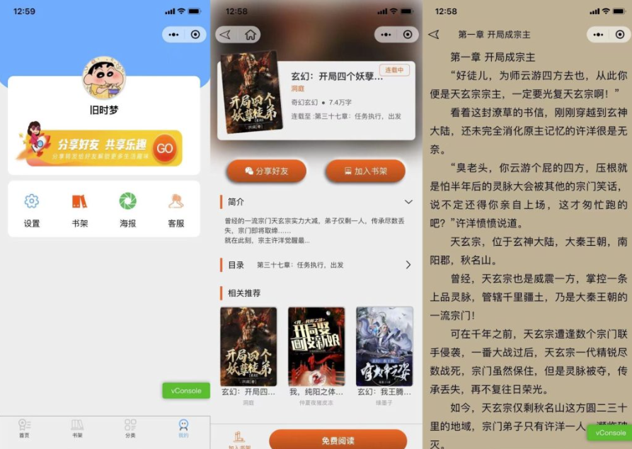 全新超火的微信小說小程序源碼