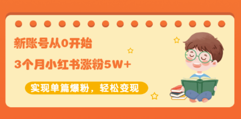3個(gè)月小紅書粉絲5W教程-資源網(wǎng)站