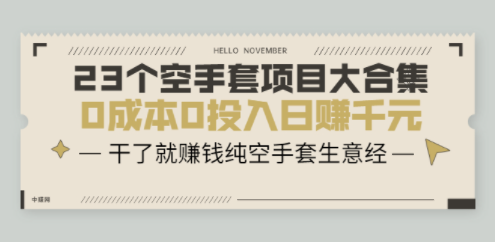 手套白狼項目-做了就能賺錢-資源網站