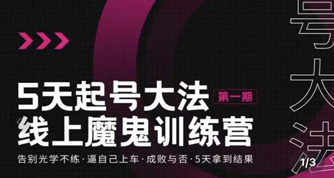 魔鬼訓練營從第5天課程-告別光學練習-強迫自己上車-5天出結果-資源網站