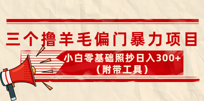 三個擼羊毛暴力項目-每天收入300+_附帶工具-資源網站