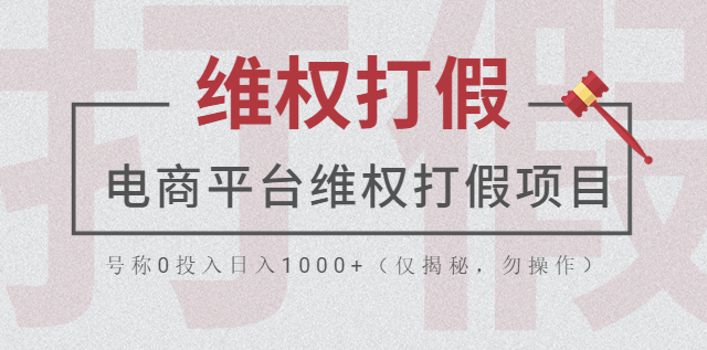 圖片[1]-電商平臺0投入維權打假_日入千元不是夢-資源網站