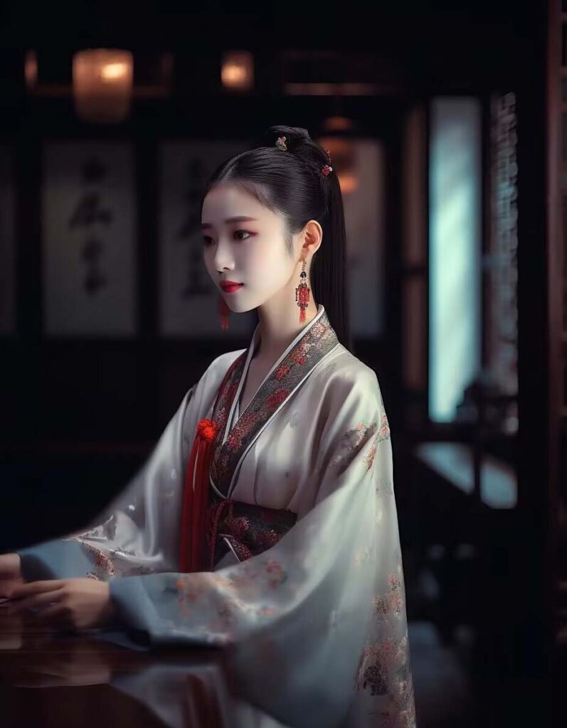 圖片[7]-Midjourney AI技術(shù)呈現(xiàn)：穿越時(shí)空的漢服佳人-資源網(wǎng)站