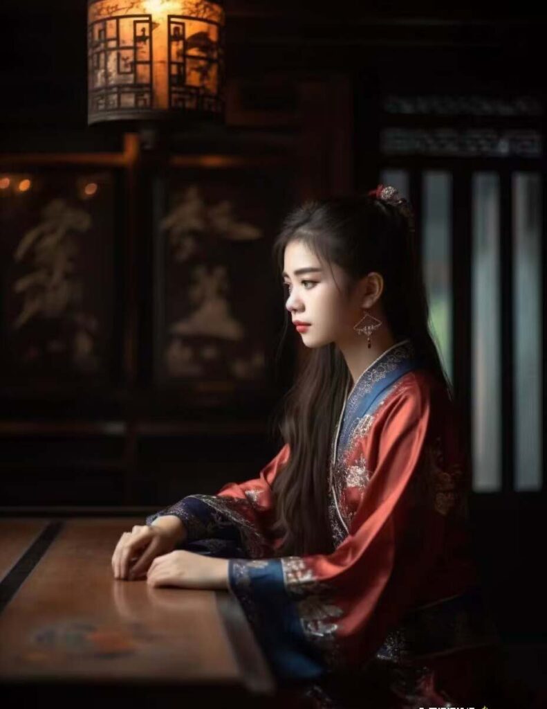 圖片[6]-Midjourney AI技術(shù)呈現(xiàn)：穿越時(shí)空的漢服佳人-資源網(wǎng)站