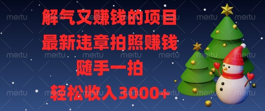 圖片[1]-賺錢新方式_違章拍照月入3000+_零門檻快速上手-資源網站
