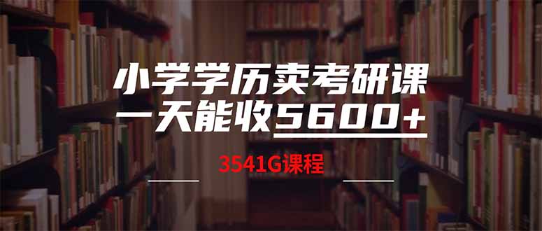 圖片[1]-從小學學歷到考研課程銷售_一天賺5600元(附3580G考研資料合集)
