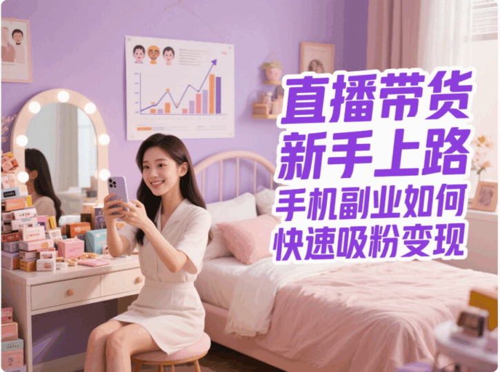 直播帶貨新手上路，手機副業如何快速吸粉變現-資源網站