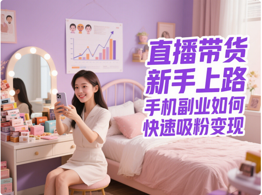 直播帶貨新手上路，手機(jī)副業(yè)如何快速吸粉變現(xiàn)