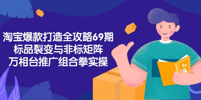 淘寶爆款打造全攻略：69期解析標品裂變與非標矩陣_萬相臺推廣組合拳實操技巧-資源網站