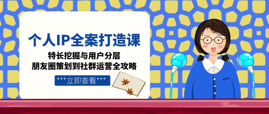 圖片[1]-個人IP爆發式增長全攻略：特長挖掘、精準用戶分層_朋友圈營銷到社群打造全流程