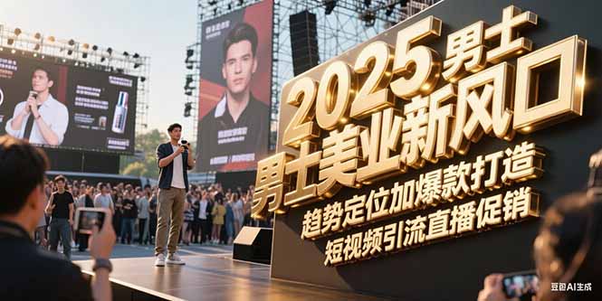 2025男士美業新風口：趨勢引領與爆款打造_短視頻引流+直播促銷全攻略-資源網站