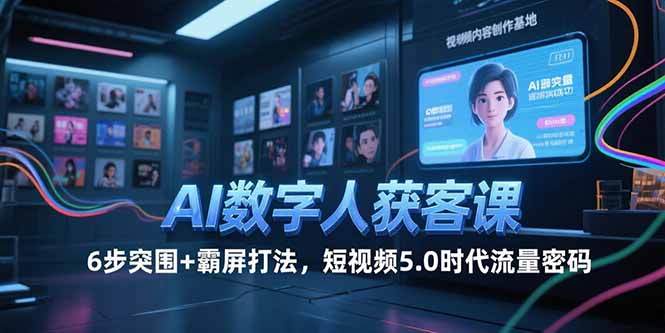 AI數字人獲客秘籍：6步引爆流量+短視頻5.0時代霸屏策略_助力精準獲客！-資源網站