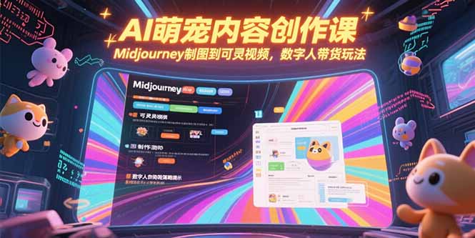 AI萌寵創(chuàng)作課：從Midjourney圖像制作到靈動(dòng)視頻_數(shù)字人帶貨全攻略