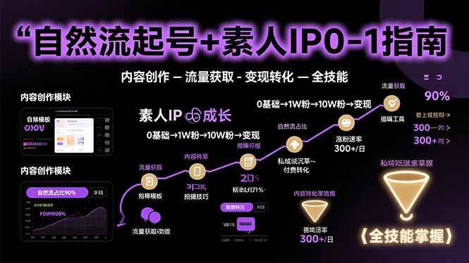 素人也能玩轉流量變現-自然流起號全攻略：從內容創作到IP打造-實現流量獲取與轉化-資源網站