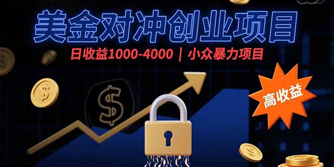 美金對沖創業_日賺1000-4000元_小眾暴力賺錢項目-資源網站