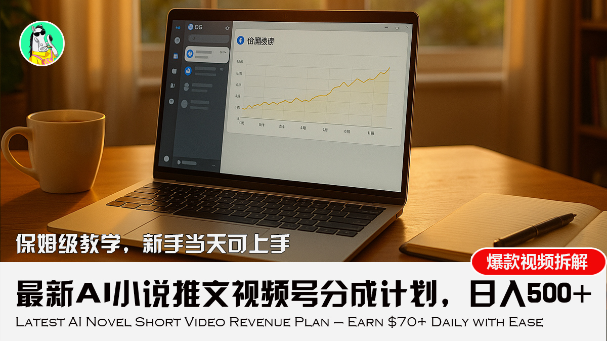 最新AI小說推文視頻號分成_新手小白如何實現日入500+