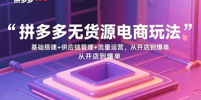 26節拼多多無貨源課程-教你輕松玩轉電商盈利-資源網站