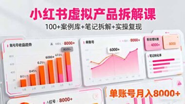 小紅書虛擬電商-從零到月入過萬的秘籍-資源網站