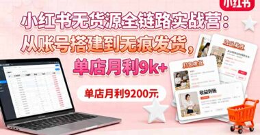 小紅書無貨源開店全攻略：從0到月入過萬-實戰教學-資源網站