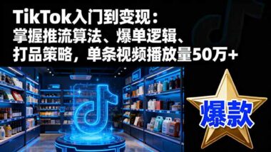 Tiktok 帶貨短視頻實(shí)戰(zhàn)課-讓你訂單源源不斷