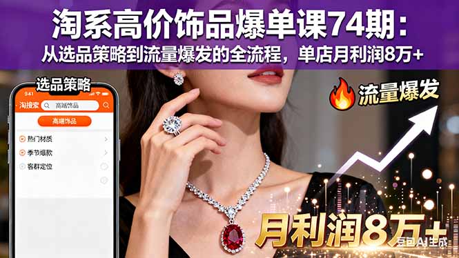 圖片[1]-淘系高價飾品74期課：從選品到爆單-全方位提升利潤